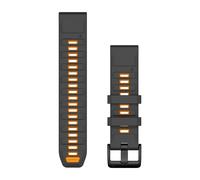 Garmin - Bracelet QuickFit 22 mm - Silicone - Marron Graphite / Orange Étincelle