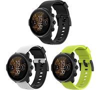 Bracelet de Montre Homme et Femme Compatible avec Suunto Spartan Sport Wrist HR / 9/9 Baro / 7, Ajustable en Silicone Souple et Robuste, Grand Choix de Couleurs, 3-pack G, 24MM, Sport, 3-pack G, 24MM,