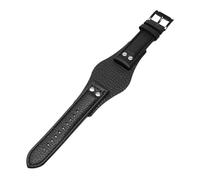 Bracelet de montre homme rétro en cuir véritable à rivets, 1 pièce, compatible avec les modèles CH2564, CH2565, CH2891 et CH3051. Largeur : 20 mm ou 22(Black black buckle,20mm)