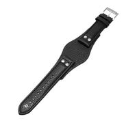Bracelet de montre homme rétro en cuir véritable à rivets, 1 pièce, compatible avec les modèles CH2564, CH2565, CH2891 et CH3051. Largeur : 20 mm ou 22(Black silver buckle,20mm)