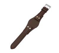 Bracelet de montre homme rétro en cuir véritable à rivets, 1 pièce, compatible avec les modèles CH2564, CH2565, CH2891 et CH3051. Largeur : 20 mm ou 22(Brown silver buckle,22mm)