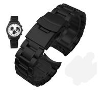 Bracelet de montre incurvé en acier inoxydable 18-24 mm for Casio EDIFICE EFV-540, 500/EFS-S510/EFB-650/EQB-501/EFR-303L/303D(Black1,24mm)