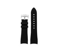 Bracelet de montre incurvé en silicone souple 22mm Compatible avec Casio Edifice Racing ECB-900DB(Black Silver)