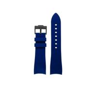 Bracelet de montre incurvé en silicone souple for homme 22mm Compatible avec Casio Edifice Racing ECB-900DB(Blue Black)