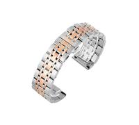 Bracelet De Montre Incurvé For Acier Inoxydable Massif 20 Mm, 21, 22, Compatible For Tissot For Seiko, For Boucle Papillon(Silver RoseGold,19mm)