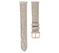 Bracelet de montre, Largeur : 16 mm (0,63 po), Cuir avec coutures, Beige, Finition or rose 18 cm