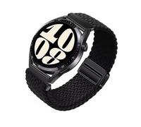 Bracelet de montre magnétique en nylon tressé noir élégant de 20 mm