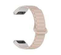 Bracelet de montre magnétique en silicone à ajustement rapide 20/22/26 mm for Garmin Fenix 8, 7X, 7, 7S, Fenix 5X, 5S Plus 3HR(MilkTeaStoneW,26mm)