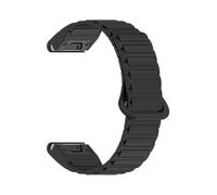 Bracelet de montre magnétique en silicone à ajustement rapide 20/22/26 mm for Garmin Fenix 8, 7X, 7, 7S, Fenix 5X, 5S Plus 3HR(Black,20mm)