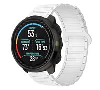 Bracelet de montre magnétique en silicone compatible avec SUUNTO OCEAN, RACE, RACE S, VERTICAL, 9 PEAK, 9 PEAK PRO, 5 Peak, 3 Smartwatch (blanc, 22 mm)