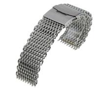 Bracelet de montre milanais en acier inoxydable massif avec double fermoir poussoir, bracelet de rechange à dégagement rapide 18 mm, 20 mm, 22 mm, 24 mm pour montres standard, 24MM, Acier inoxydable