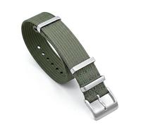 Bracelet de montre militaire côtelé en nylon | 20 mm et 22 mm | Noir, bleu, gris, rouge, orange, jaune, vert kaki | Tissu tissé strié | Bracelet coloré à double passage | Boucle et fixations en acier