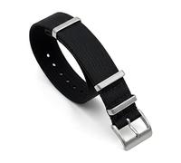 Bracelet de montre militaire côtelé en nylon | 20 mm et 22 mm | Noir, bleu, gris, rouge, orange, jaune, vert kaki | Tissu tissé strié | Bracelet coloré à double passage | Boucle et fixations en acier
