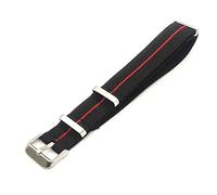 Bracelet de montre NYLON Elastic G10 double passant de sécurité confort 18mm 20mm 22mm Vert Rouge Jaune Noir Gris Orange Beige Bleu Militaire Vintage Army 007, 20mm