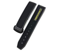 Bracelet de montre Omega Speedmaster en acier inoxydable, boucle de distribution, 20 mm, 21 mm, 22 mm, bracelet de montre en silicone en caoutchouc (couleur : noir, rouge, argent, taille : 20 mm