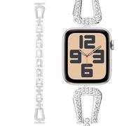 Bracelet de montre papillon diamant pour femme compatible avec Apple Watch Series 10 9 8 7 6 5 4 3 2 1 SE Ultra, bracelet élégant en métal pour femme de 38 mm, 40 mm, 41 mm, 42 mm, 44 mm, 45 mm, 46 mm