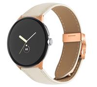 Bracelet de montre pour Google Pixel Watch 1/2/3 41 mm, bracelet de rechange en cuir avec boucle pliable pour homme et femme, taille unique, Cuir, Pas de gemme
