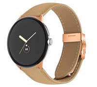 Bracelet de montre pour Google Pixel Watch 1/2/3 41 mm, bracelet de rechange en cuir avec boucle pliable pour homme et femme, taille unique, Cuir, Pas de gemme