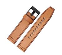 Bracelet de montre rétro en cuir à dégagement rapide compatible avec Fossil JR1354|1487|1424 Diesel, noir et marron foncé, 22 mm 24(Brown-Black Buckle,22mm)