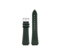 Bracelet de montre rétro en cuir de vache convexe 18mm Compatible avec Casio AE-1200 AE-1300 A158 A159 A168 A169 F91w(A Green-silver)
