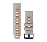 Garmin Bracelet silicone Quickfit® 26 mm Argenté – Fog Gray / Ember Orange