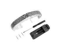 Bracelet de montre universel en acier inoxydable massif 6mm 8mm 10mm 12mm 14mm for femme Remplacez la chaîne de montre en métal Accessoires(Silver,14mm)