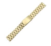 Bracelet de montre universel en acier inoxydable massif à cinq perles, 14, 16, 18, 19, 20, 21, 22, 24, 26 mm, avec outil(Gold,18mm)