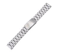 Bracelet de montre universel en acier inoxydable massif à cinq perles, 14, 16, 18, 19, 20, 21, 22, 24, 26 mm, avec outil(Silver,20mm)