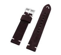 Bracelet de montre Vintage en cuir suédé, 1 pièce, 20mm 22mm, couture faite à la main for Gt2/3/4(Dark coffee,20mm)