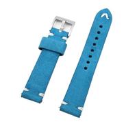 Bracelet de montre Vintage en cuir suédé, 1 pièce, 20mm 22mm, couture faite à la main for Gt2/3/4(Light blue,20mm)