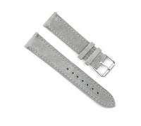 Bracelet de montre vintage en cuir suédé - Bracelet de rechange classique de 18 à 24 mm avec charme rétro,Gris,22mm