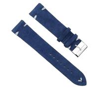 Bracelet de montre vintage en cuir suédé doux for la peau, 18/19/20/22/24 mm, avec barrette à ressort à dégagement rapide(Tan,19mm)