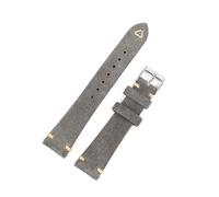 Bracelet de montre vintage en daim - 20 mm-22 mm - Bracelet de rechange artisanal avec coutures détaillées,Gris,22mm