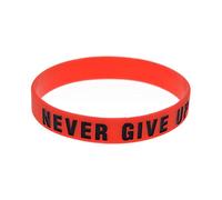 Bracelet de motivation en silicone avec inscription « Never Give Up » - Bracelet de sport élastique en caoutchouc, 202*12*2mm, Silicone