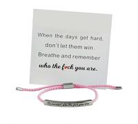 Bracelet de motivation pour femme avec inscription « Remember Who The You Are » - Fait à la main - Réglable - Pour famille, amis, femmes et filles, 1pcs, Nylon, Améthyste créée
