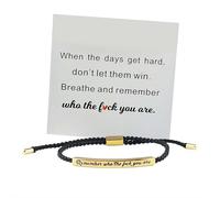 Bracelet de motivation « When Words Fail », « When Words Fail », bracelet de motivation fait à la main tressé réglable, un cadeau d'encouragement pour homme et femme, taille unique, Zircone, Pas de