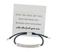 Bracelet de motivation « When Words Fail », « When Words Fail », bracelet de motivation fait à la main tressé réglable, un cadeau d'encouragement pour homme et femme, taille unique, Zircone, Pas de