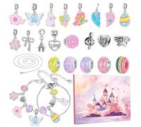 Bracelet de Noël de l'Avent 2025, 24 jours pour filles, kit de bricolage, bracelet à breloques, compte à rebours et calendrier, pour enfants et adultes, collectionneurs de bricolage, maison, bureau