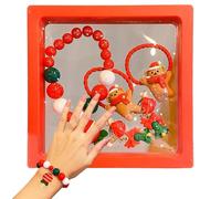 Bracelet de Noël polyvalent pour filles - Accessoires de fête de Noël - Pinces à cheveux - Ensemble de bracelets pour filles, Refer to description, Alliage et résine, Unisexe