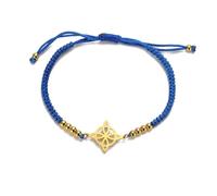 Bracelet de Nœuds de Sorcières pour Femmes Hommes en Acier Inoxydable Magie Sorcellerie Nœud de Sorcière avec une Perle Tissage Coloré Ajustable Bijoux Wiccan (Or-B 1)