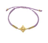 Bracelet de Nœuds de Sorcières pour Femmes Hommes en Acier Inoxydable Magie Sorcellerie Nœud de Sorcière avec une Perle Tissage Coloré Ajustable Bijoux Wiccan (Or-P)