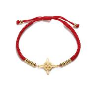 Bracelet de Nœuds de Sorcières pour Femmes Hommes en Acier Inoxydable Magie Sorcellerie Nœud de Sorcière avec une Perle Tissage Coloré Ajustable Bijoux Wiccan (Or-R-1)