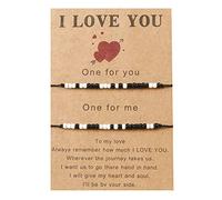 Bracelet de Perles avec Anneaux Lumineux en Code Morse Je t'aime - Set pour Couples, Amitié, Soeurs, Famille - Cadeau pour Amies, Besties, Filles, Femmes, Épouses, Maires