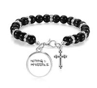 Bracelet de perles avec citation « Nothing is Impossible »