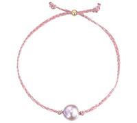 Bracelet de perles baroques à longueur réglable avec perles blush, corde en alliage, perle centrale amovible, chiffon argenté et boîte cadeau