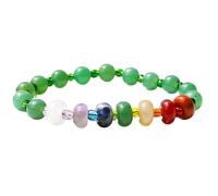 Bracelet de perles boulier en pierre naturelle améthyste rose - Bracelet de perles rondes en pierre de yoga arc-en-ciel multi-trésors for la méditation et la guérison(Green aventurine)