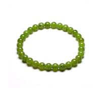 Bracelet de perles, bracelet guérison naturelle, gemme verte, néphrite canadienne, pierre jade, bracelets for femmes et hommes, bijoux méditation, wanglan(Beads 6 Mm-19cm)