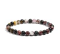 Bracelet de Perles，Bracelet Tourmaline mélange Naturel Pierre Naturelle 6mm 8mm 10mm Quartz Perle Femmes Hommes Mode Bijoux Semi-précieux Cadeau wanglan(17cm 6.7inch-Beads 6mm)