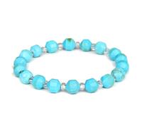 Bracelet de Perles ， Bracelets d'agates Rouges géométriques for Femmes Hommes à Facettes Quartzs Naturels en Pierre Opale Aventurine Bijoux Mode Uniques wanglan(21cm-Howlite)