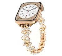 Bracelet de perles compatible avec Apple Watch 38 mm, 40 mm, 41 mm, 42 mm, 44 mm, 45 mm pour femmes et filles, bracelet extensible tendance fait à la main pour iWatch Ultra/Series SE 8 7 6 5 4 3 2 1 (38 mm/40 mm/41 mm, blanc nacré)